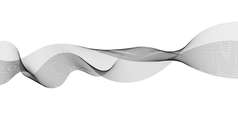 Wall Mural - Abstract grey, white smooth element swoosh speed wave modern stream transparent background. Abstract wave line for banner, template, wallpaper background with wave design. Vector illustration