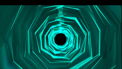 Aufkleber - Abstract background with animation of spinning abstract futuristic tunnel with light.3D Illustration
