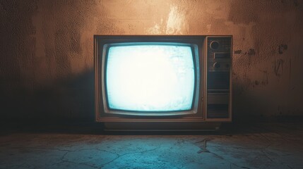 Vintage TV with blank screen