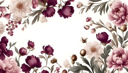 Wall Mural - Elegant floral arrangement featuring violet blooms and gilded twigs, embodying romance and opulence.