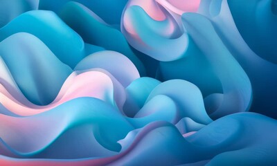 Poster - Abstract background with flowing blue and pink waves, creating a sense of movement and fluidity.