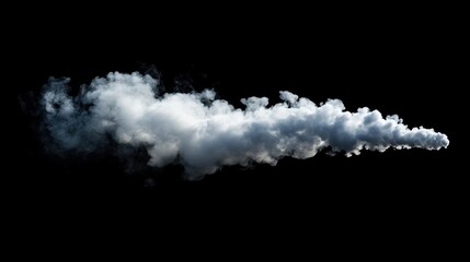 Poster - Isolated smoke cloud expanding across a black background, adding a dramatic and ghostly effect.