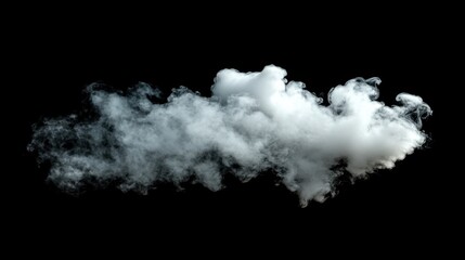 Poster - Isolated smoke cloud expanding across a black background, adding a dramatic and ghostly effect.