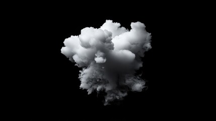 Poster - Isolated smoke cloud expanding across a black background, adding a dramatic and ghostly effect.