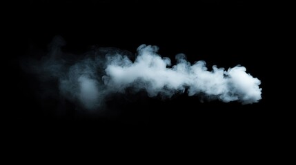 Poster - Isolated smoke cloud expanding across a black background, adding a dramatic and ghostly effect.