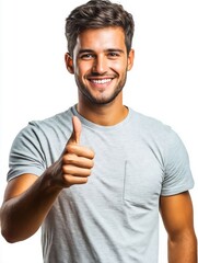 Canvas Print - A man giving a thumbs up with a smile on his face