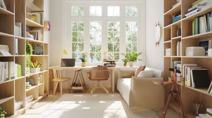 Poster - Home Office with Bookcases