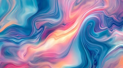 Poster - The image features swirling abstract waves with vibrant colors, creating fluid movement and evoking emotions and creativity.