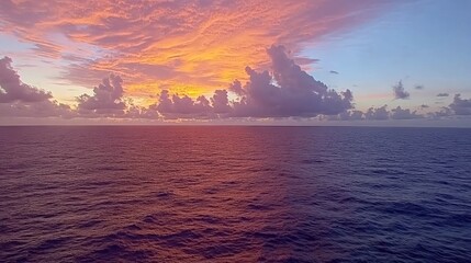 Wall Mural - Serene Sunset Over Tranquil Ocean Waters