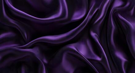 Poster - Purple satin fabric, an elegant and luxurious background. Purple silk texture. Purple cloth background. Purple silk satin fabric with waves