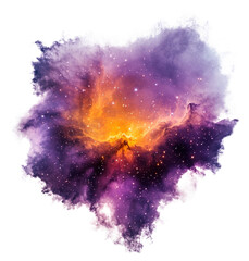 Wall Mural - PNG A vibrant nebula with purple and orange color universe space illustration.