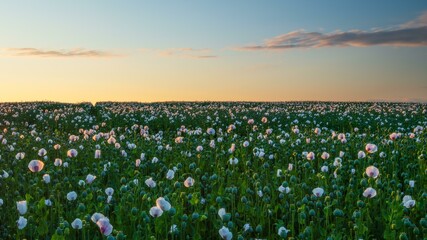 field of tulips in spring