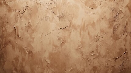 Poster - Decorative plaster background in brown color, featuring a textured surface created by a spatula, ideal for design projects