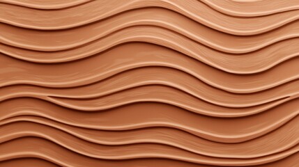 Poster - Liquid foundation makeup cream creating wavy lines on a beige background, showcasing its smooth texture. Mesmerizing pattern adds beauty. Perfect for skincare and makeup lovers