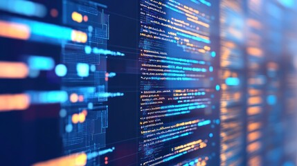 Code Lines - Lines of Code in Blue and Orange