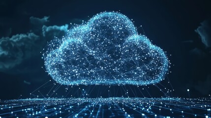 Poster - A digital illustration of an interconnected cloud network, emphasizing the modern approach to data exchange systems.