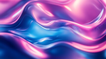 Poster - Abstract Swirling Liquid with Neon Hues