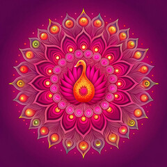 Wall Mural - lotus flower Diwali spiritual symbol motif