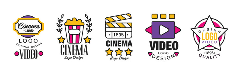 Poster - Cinema and Movie Logo and Label Design Vector Set