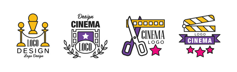 Poster - Cinema and Movie Logo and Label Design Vector Set