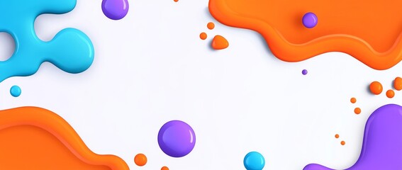 Poster - abstract illustration featuring colorful blobs and splatters.