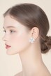 © sujeong - Elegant Portrait of a Woman with Flower Earrings and Glossy Lips