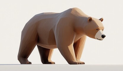 Poster - Geometric illustration of a bear animal generated with AI