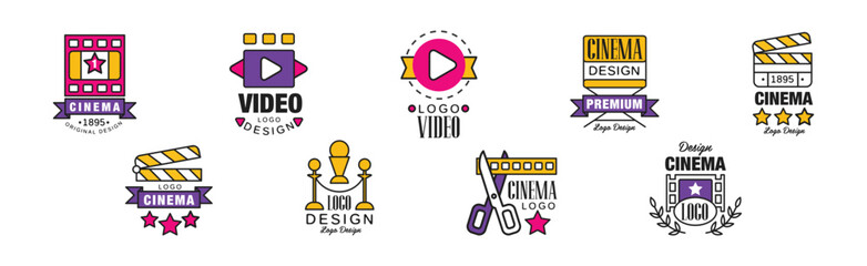 Poster - Cinema and Movie Logo and Label Design Vector Set