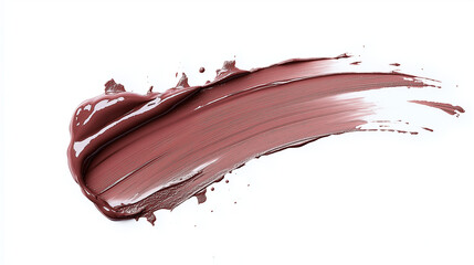 a single, elegant swatch of milk chocolate lipstick on white background, with soft color gradients and subtle sheen to highlight the texture and glossiness of lip makeup