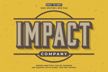 Poster - Vintage text effect template with 3d style editable font effect. Retro text effect vector style