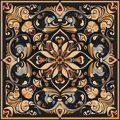 carpet or tile pattern 2D illustrator doodle wallpaper