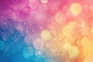 Poster - A vibrant abstract background featuring colorful bokeh lights transitioning from pink to blue, perfect for creative projects and designs.