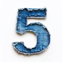 a number five made out of a pair of blue jeans