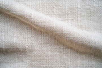 Poster - Close-up of textured natural fabric showcasing intricate weave patterns in a light, neutral shade, perfect for textile design inspirations.