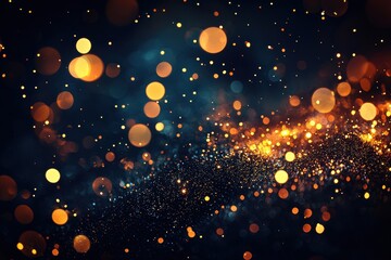 Poster - A captivating abstract image showcasing glowing bokeh lights against a dark backdrop, evoking feelings of wonder and creativity.