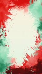 Canvas Print - Dynamic red and green paint splashes framing a blank centre.