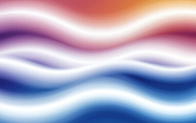 Poster - Fluid abstract waves blend warm and cool tones, creating a serene atmosphere, perfect for backgrounds in art, design, or relaxation themes.