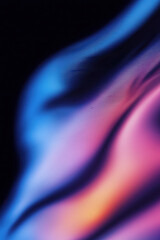 Poster - A vibrant abstract design showcasing dynamic waves of blue and pink light, creating a modern artistic effect against a dark background.