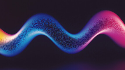 Poster - Grainy gradient background blue yellow red abstract glowing color wave black backdrop glowing vibrant dark noise texture banner design
