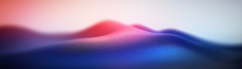 Poster - Abstract landscape featuring smooth, colorful hills blending shades of red and blue. Ideal for creative projects and modern design aesthetics.