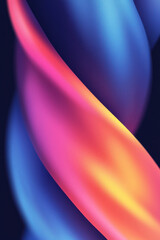 Poster - Vibrant abstract swirl with smooth textures in blue, pink, and orange hues creating a dynamic visual experience.