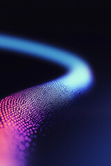 Poster - A captivating abstract design featuring vibrant curves and glowing dots, creating a mesmerizing visual effect of light and color.