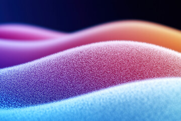 Poster - Abstract colorful waves with a frosty texture, creating a serene and vibrant atmosphere for backgrounds and digital designs.