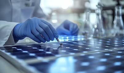 Aufkleber - Engineer Adjusting Solar Panels on Miniature Energy Model