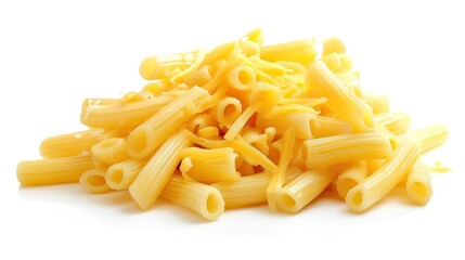 yellow pasta noodles with white background, very clear texture and looks very delicious