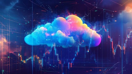 Poster - A vibrant cloud representing modern technology, data analytics, and the digital transformation landscape.