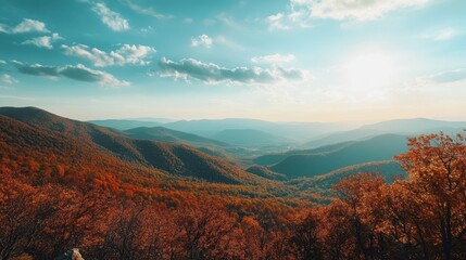 Sticker - scenic panoramic overlook of majestic mountains