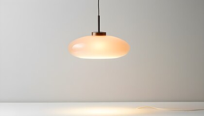 Sticker - Warm ambiance of softly glowing hanging light bulb in a cozy, dimly lit room