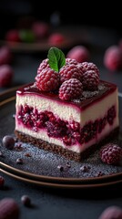 Wall Mural -  White Chocolate Raspberry Cheesecake piece