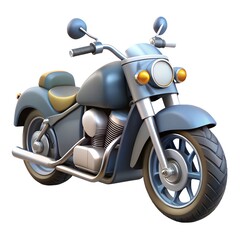 
retro motorcycle, 3d illustration, isolated on white background